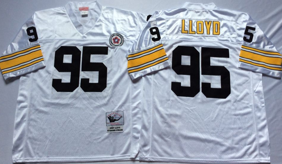 Men NFL Pittsburgh Steelers #95 Lloyd white Mitchell Ness jerseys